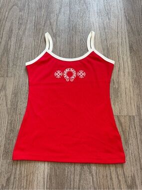 Red Tank Top with White Trim